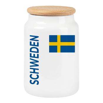 Stockholm - Boîte à biscuits avec couvercle en bois - blanc - Devant