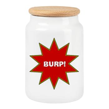 Burp Explosion - Cookie Jar with Wooden Lid - white - Front