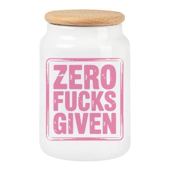 Relaxed expression of self-assurance - Cookie Jar with Wooden Lid - white - Front