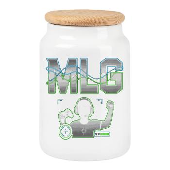 Spielkonsole und Headset Major League Gaming - Keksdose mit Holzdeckel - Weiß - Vorne