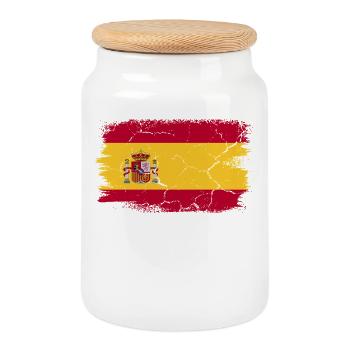 Menorca - Cookie Jar with Wooden Lid - white - Front