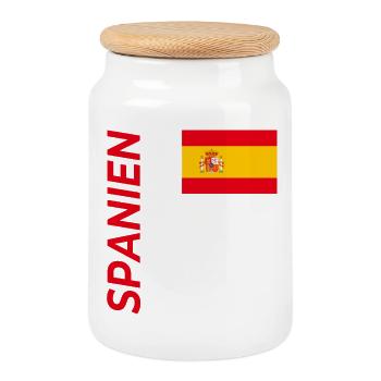 Tenerife - Cookie Jar with Wooden Lid - white - Front