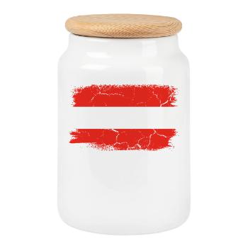 Graz - Cookie Jar with Wooden Lid - white - Front