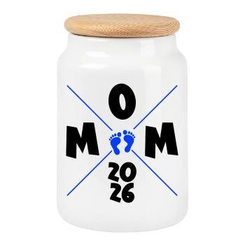 Mom 2026 - Keksdose mit Holzdeckel - Weiß - Vorne