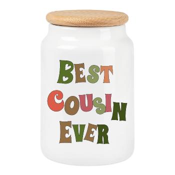 Best Cousin ever - Keksdose mit Holzdeckel - Weiß - Vorne