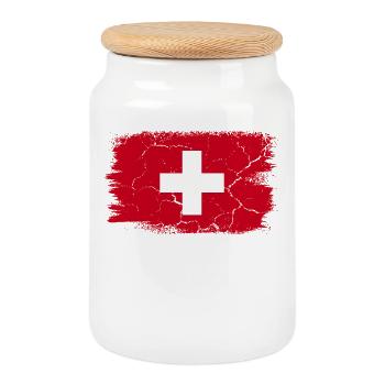Genève - Boîte à biscuits avec couvercle en bois - blanc - Devant