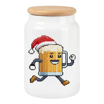 Witziges Weihnachts-Bier - Ugly Christmas - Keksdose mit Holzdeckel - Weiß - Vorne