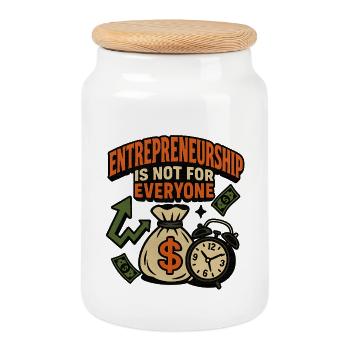 Entrepreneurship Is Not For Everyone, Success  - Cookie Jar with Wooden Lid - white - Front
