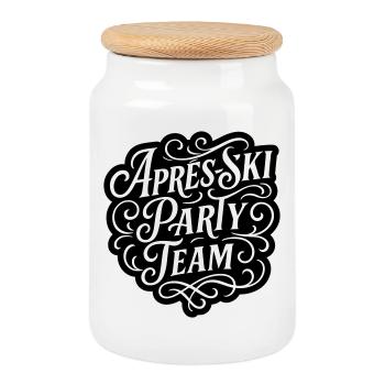 Apres Ski Party Team - Keksdose mit Holzdeckel - Weiß - Vorne
