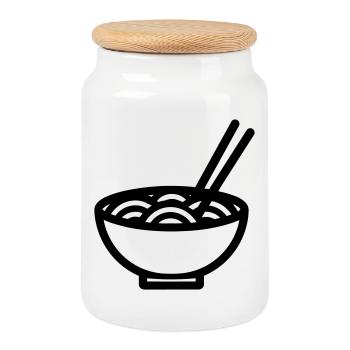 Ramen - Keksdose mit Holzdeckel - Weiß - Vorne