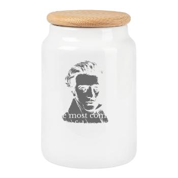 Soyez vous-même Kierkegaard Citation Portrait - Boîte à biscuits avec couvercle en bois - blanc - Devant