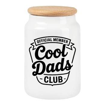 Official Member – Cool Dads Club - Cookie Jar with Wooden Lid - white - Front