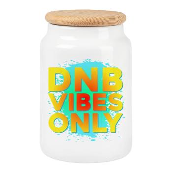 Drum n Bass Shirt Summer DNB Colourful Vibes - Cookie Jar with Wooden Lid - white - Front