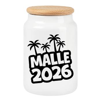 Malle 2026 - Cookie Jar with Wooden Lid - white - Front