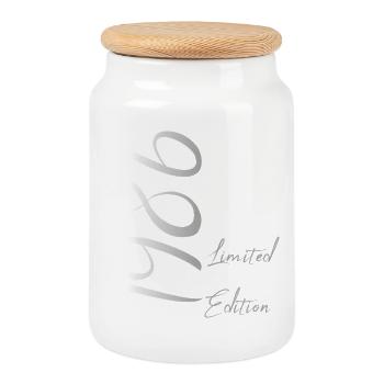 1986 Édition Limitée – Vintage Birthday Rétro - Boîte à biscuits avec couvercle en bois - blanc - Devant