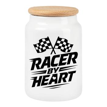 Racer By Heart Motorsport - Keksdose mit Holzdeckel - Weiß - Vorne
