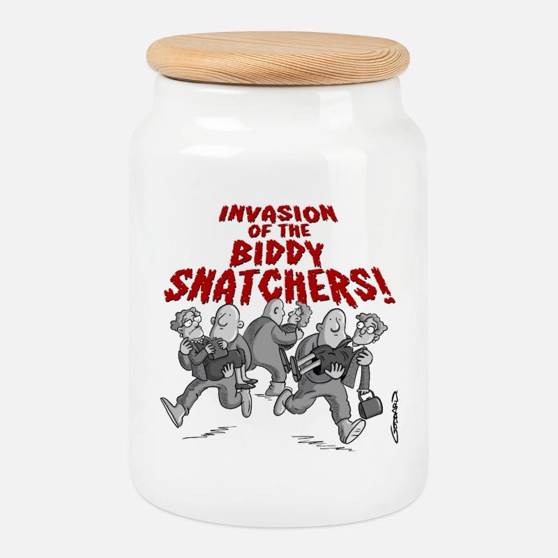 Invasion der Biddy Snatchers - Keksdose mit Holzdeckel - Weiß