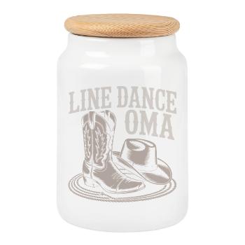 LineDance Granny Boots - Cookie Jar with Wooden Lid - white - Front