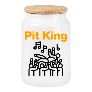 Pit King, Mosh Monarch! - Cookie Jar with Wooden Lid - white - Front