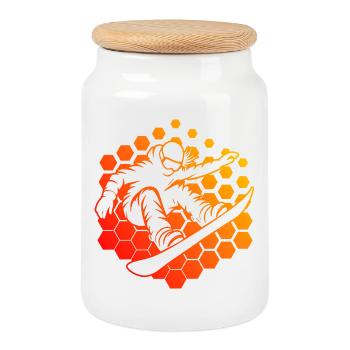 Direct Snowboard Statement for Women - Cookie Jar with Wooden Lid - white - Front