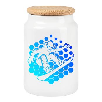 Cleanes Snowboard Artwork für Snowboard für Frauen - Keksdose mit Holzdeckel - Weiß - Vorne
