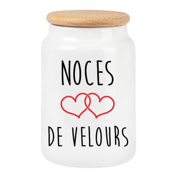 Velvet Wedding 29 Years - Cookie Jar with Wooden Lid - white - Front