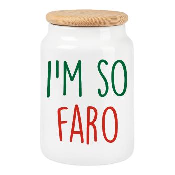 Faro Portugal - Keksdose mit Holzdeckel - Weiß - Vorne