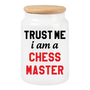 Maître de l'Échiquier Chess Master Pro - Cookie Jar with Wooden Lid - white - Front