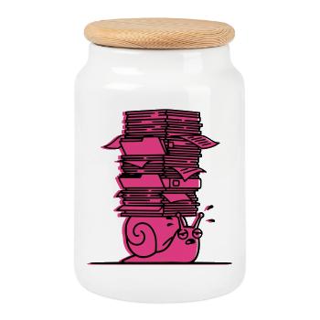 Snail Books : Apprentissage de la bande dessinée - Boîte à biscuits avec couvercle en bois - blanc - Devant