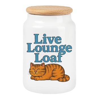 Live Lounge Loaf - Keksdose mit Holzdeckel - Weiß - Vorne