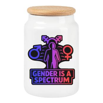 Gender Spectrum Symbol Pride Vielfalt Statement - Keksdose mit Holzdeckel - Weiß - Vorne
