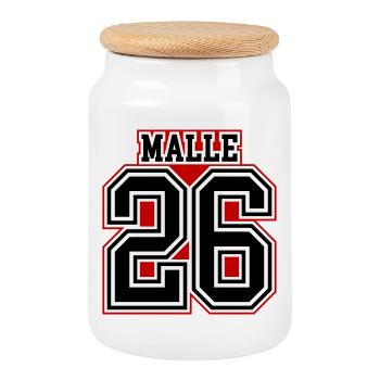 Malle 26 Trikot 2026 - Keksdose mit Holzdeckel - Weiß - Vorne