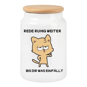 Sarkastischer Spruch Lustig Geschenk Büro Humor - Keksdose mit Holzdeckel - Weiß - Vorne