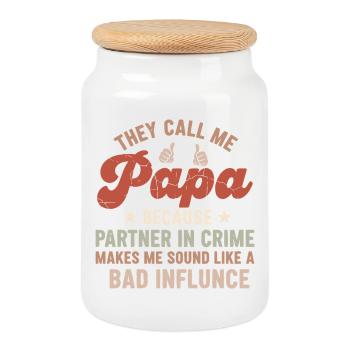 They Call Me Daddy: Father's Day Humor - Cookie Jar with Wooden Lid - white - Front