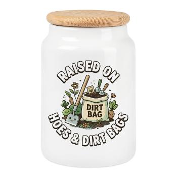 J’ai grandi avec des filles et des – des drôles - Boîte à biscuits avec couvercle en bois - blanc - Devant