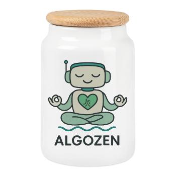 Robot Zen - Boîte à biscuits avec couvercle en bois - blanc - Devant
