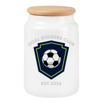 Goal Diggers Clubwappen - Keksdose mit Holzdeckel - Weiß - Vorne
