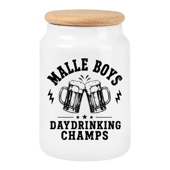 Championnats de journée Malle 2026 des garçons de Malle 2026 - Boîte à biscuits avec couvercle en bois - blanc - Devant