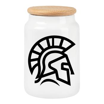 Spartan - Cookie Jar with Wooden Lid - white - Front