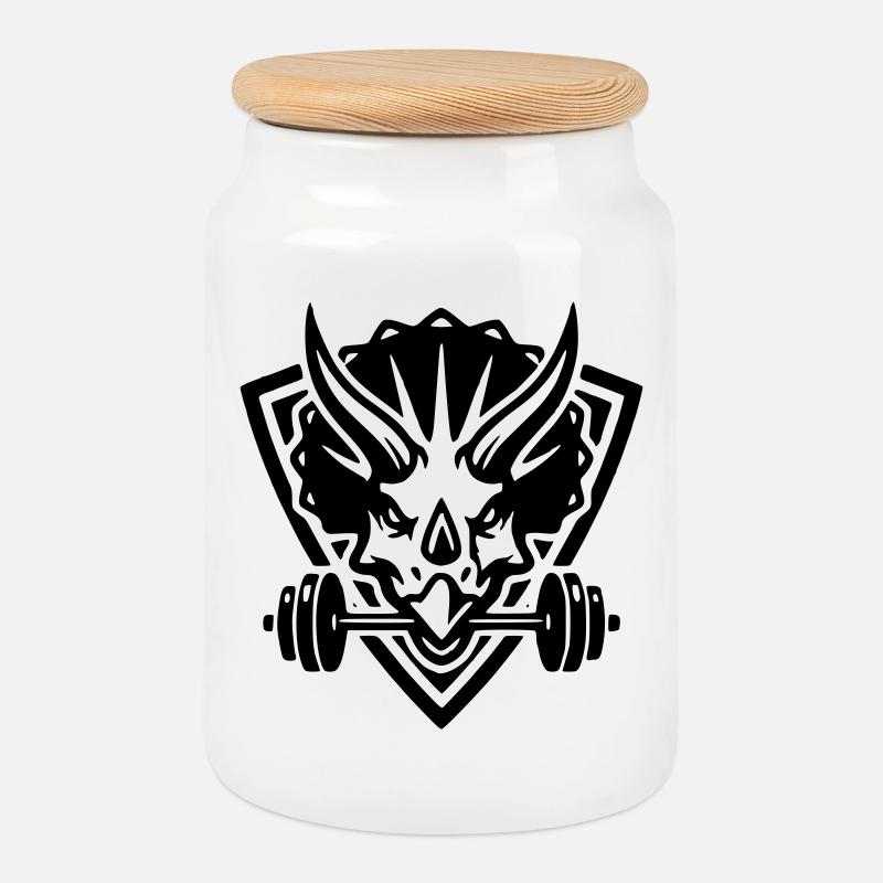 Fit Beast - Keksdose mit Holzdeckel - Weiß