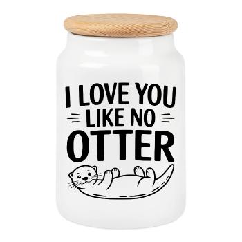 I Love You Like No Otter - Cookie Jar with Wooden Lid - white - Front