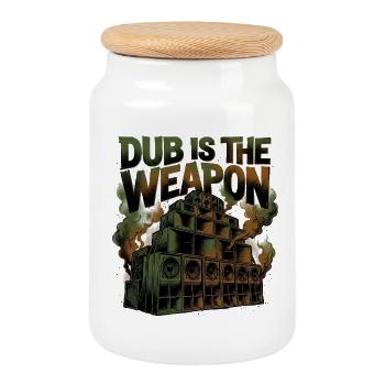 Reggae Dub Is The Weapon - Cookie Jar with Wooden Lid - white - Front