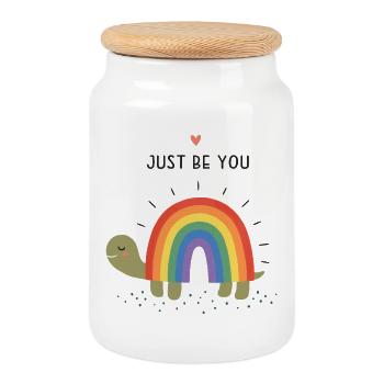 Pride Month LGBTQ – Sei einfach du selbst - Keksdose mit Holzdeckel - Weiß - Vorne