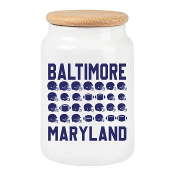 Baltimore, Maryland Football City Patriot - Boîte à biscuits avec couvercle en bois - blanc - Devant
