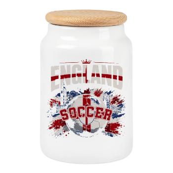 England Fußball | Soccer - Keksdose mit Holzdeckel - Weiß - Vorne
