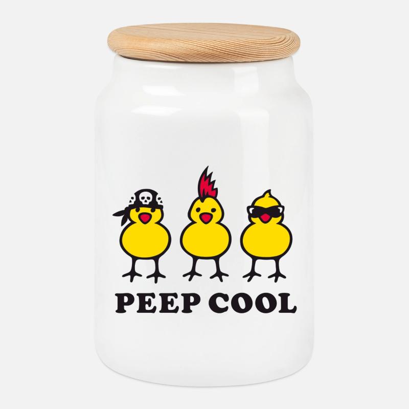 Peep Cool - Keksdose mit Holzdeckel - Weiß