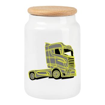 Camion V8 Super R1000 Vabis - Boîte à biscuits avec couvercle en bois - blanc - Devant