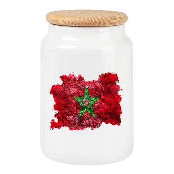 Maroc Drapeau Vintage - Boîte à biscuits avec couvercle en bois - blanc - Devant