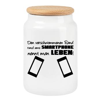 Smartphone Spruch Handy Nerd Geschenk lustig - Keksdose mit Holzdeckel - Weiß - Vorne