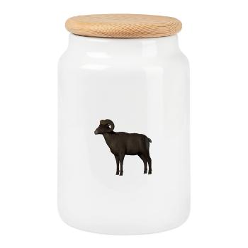 Symbolisme fort du Capricorne sur la conception de la nature - Boîte à biscuits avec couvercle en bois - blanc - Devant